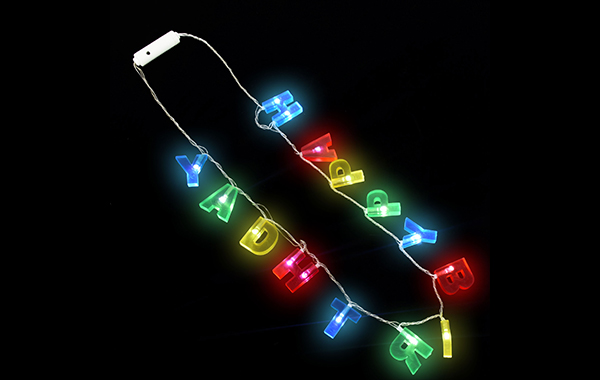 LED发光彩色字母项链